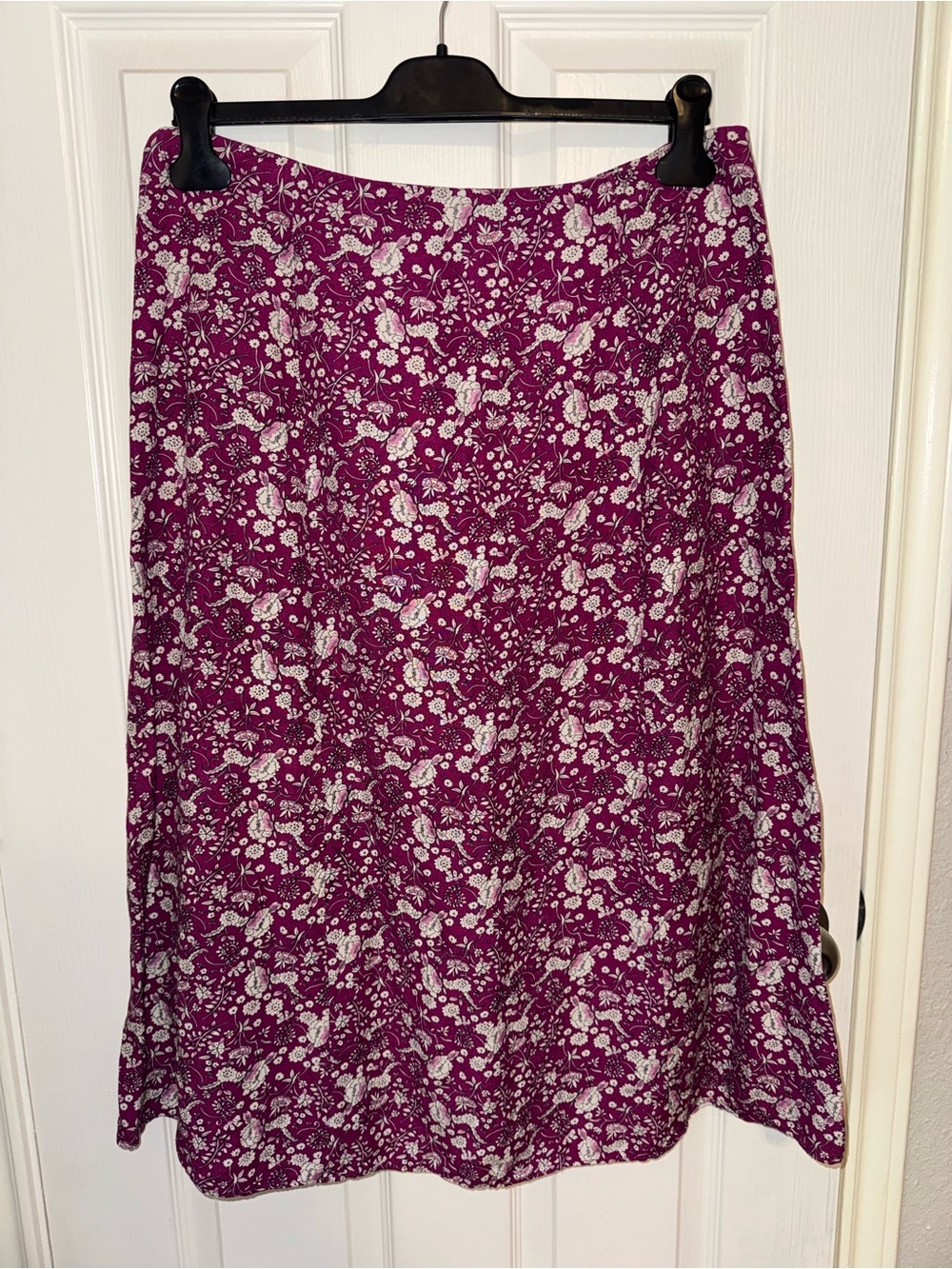 LOFT Purple Floral Midi Skirt